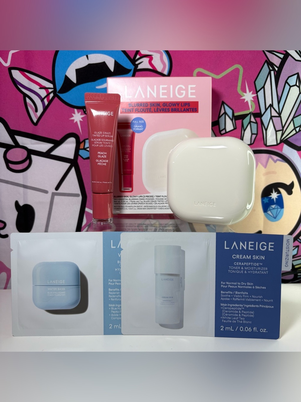 Laneige Blurred Skin, Glowy Lips Duo Set